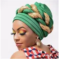 chapeau femme bonnet femme Hijabs Aso Oke Auto Gele – turban plissé pour femmes prêt à porter