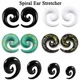 Conique d'étirement d'oreille en spirale acrylique bouchons d'extension d'oreille piercing noir