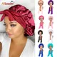 Bonnet de nuit en Satin de soie Turban 9 couleurs Polyester élastique Bonnet de douche