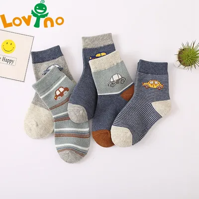Chaussettes pour bébé 5 paires chaussettes courtes en coton pour nouveau-né garçon 0-1-3-8 ans