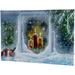 LED Snowy Window Pane Candles Christmas Canvas Wall Art 23.5 x 15.5