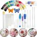 Lrun Cross Stitch Set Butterfly Magic Embroidery Pen Needle Punch Embroidery Set of Pen Tooling Crafts Including 50 Colors of Yarn