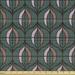 Abstract Sofa Upholstery Fabric by the Yard Art-Deco Inspired Demonstration of Vertical Round Shapes Motifs Decorative Fabric for DIY and Home Accents Dark Teal and Multicolor by Ambesonne