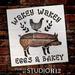 Wakey Eggs & Bakey Stencil by StudioR12 DIY Farmhouse Home Decor - Pig - Chicken Craft & Paint Wood Sign Reusable Mylar Template Laurel Heart Gift - Kitchen SELECT SIZE 18 inches x 18 inches