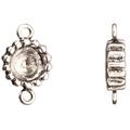 link findinGram/Connector Antique-Silver Plated Bead Edged Round Rivoli Setting 18.6x11.66mm Fits ss38 Swarovski Crystals