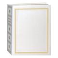 Pioneer Photo Album Book Style Bound Photo Album Solid Color Scenic Covers with Gold Accents Holds 208 4x6 Photos 2 Per Page Color: White.