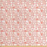 Geometric Fabric by the Yard Geometrical Pattern with Rectangles and Dots Contemporary Style Abstract Art Upholstery Fabric for Dining Chairs Home Decor Accents Blush and White by Ambesonne