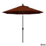 California Umbrella 9' Rd. Aluminum Market Umbrella, Crank Lift with Push Button Tilt, Black Finish, Pacifica Fabric