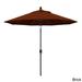 California Umbrella 9' Rd. Aluminum Market Umbrella, Crank Lift with Push Button Tilt, Black Finish, Pacifica Fabric