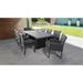 Belle Rectangular Outdoor Patio Dining Table With 6 Armless Chairs And 2 Chairs W/ Arms