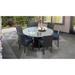 Belle 60 Inch Outdoor Patio Dining Table with 6 Armless Chairs