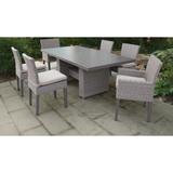 Monterey Rectangular Outdoor Patio Dining Table with 4 Armless Chairs and 2 Chairs w/ Arms