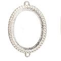 Pendant/Link Silver Plated Crystal Framed Oval Cabochon And Crystal Setting 51mmx35mm Fits 38.5mmx30mm Cabochon And 50pcs ss5/Pp11 Swarovski Crystals 18Count/pack SAVE $2