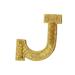 Alphabet Letter - J - Color Gold - 2 Block Style - Iron On Embroidered Applique Patch
