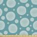 Abstract Sofa Upholstery Fabric by the Yard Spiral Shapes Circular Little Dots and Spots Forming Oval Round Discs Mosaic Retro Decorative Fabric for DIY and Home Accents Teal White by Ambesonne