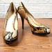 Coach Shoes | Coach Buffy Printed Python Platform Heels | Color: Brown/Cream | Size: 7.5