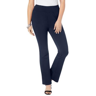 Plus Size Women's Essential Stretch Yoga Pant by Roaman's in Navy (Size 38/40) Bootcut Pull On Gym Workout