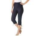 Plus Size Women's Comfort Stretch Lace-Up Capri Jean by Denim 24/7 in Indigo Wash (Size 42 W)