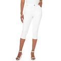 Plus Size Women's Invisible Stretch® Contour Capri Jean by Denim 24/7 in White Denim (Size 38 W) Jeans