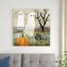 The Holiday Aisle® Haunted Pumpkin Patch II - Wrapped Canvas Painting Canvas in White | 36 H x 36 W x 1.25 D in | Wayfair