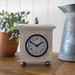 Rosalind Wheeler Analog Paulownia Solid Wood Quartz Tabletop Clock in White Wood in Brown/White | 7 H x 5.25 W x 2.5 D in | Wayfair