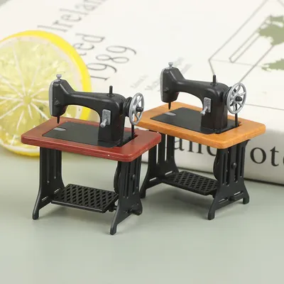 Maison de poupée Miniature meubles rétro Machine à coudre outils à tricoter modèle jouet de