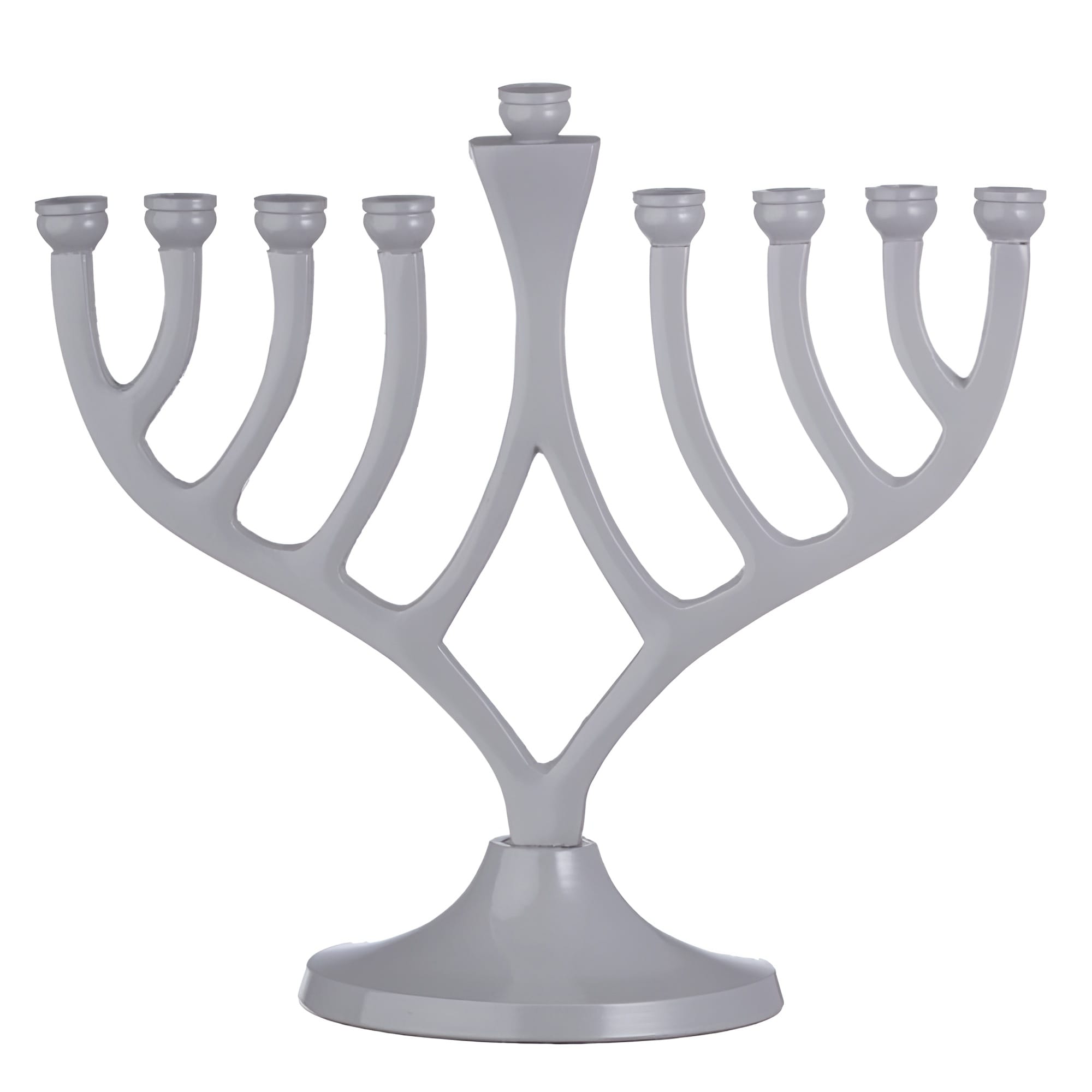 Classic Candle Menorah Grey 7"
