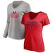 Women's Fanatics Branded Red/Heathered Gray Washington Capitals Short Sleeve & Long V-Neck T-Shirt Combo Pack