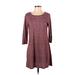 One Clothing Casual Dress: Burgundy Marled Dresses - Women's Size Small