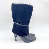 Ralph Lauren Shoes | Lauren Ralph Lauren Womens Black Leather Mid-Calf Winter Boots Size Us 10 M | Color: Black | Size: 10