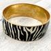 J. Crew Jewelry | J Crew Zebra Pattern Gold Trim Bangle Bracelet | Color: Black/White | Size: Os