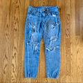 American Eagle Outfitters Jeans | American Eagle Outfitters 4 Stretch Jeggings Distressed Jeans | Color: Blue | Size: 4