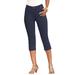 Plus Size Women's Invisible Stretch® Contour Capri Jean by Denim 24/7 in Dark Wash (Size 40 W) Jeans