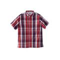Men's Big & Tall Short-Sleeve Plaid Sport Shirt by KingSize in True Red Plaid (Size 10XL)