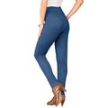 Plus Size Women's Skinny-Leg Comfort Stretch Jean by Denim 24/7 in Medium Stonewash Sanded (Size 42 T) Elastic Waist Jegging