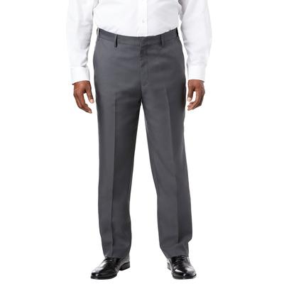 Men's Big & Tall Easy Movement Plain-Front Expandable Dress Pants by KS Signature in Grey (Size 56 40)