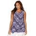 Plus Size Women's Monterey Mesh Tank by Catherines in Vintage Lavender Bias Stripe (Size 2X)