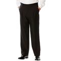 Men's Big & Tall KS Signature Easy Movement® Pleat-Front Expandable Dress Pants by KS Signature in Black (Size 52 40)