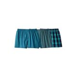 Men's Big & Tall Woven Boxers 3-Pack by KingSize in Navy Teal Pack (Size 8XL)