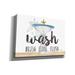 Trinx Wash, Brush, Floss, Flush by Marla Rae - Wrapped Canvas Textual Art Canvas, Solid Wood in White | 18 H x 26 W x 0.75 D in | Wayfair