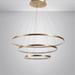 Everly Quinn Erek Led Chandeliers Round Shape Drop Ceiling Lighting 3 Ring Hanging Lamp Gold Metal in White | Wayfair