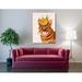 Red Barrel Studio® Ginger Cat w/ Crown Portrait - Wrapped Canvas Graphic Art Metal in Brown | 54 H x 40 W x 1.5 D in | Wayfair