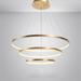 Everly Quinn Erek Led Chandeliers Round Shape Drop Ceiling Lighting 3 Ring Hanging Lamp Gold Metal | Wayfair 5FEF24E6A4EC40558F2C68DAA4A1AC51