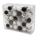 Queens of Christmas Arctic 60 Piece Assorted Ball & Onion Holiday Shaped Ornament Set Plastic in Black | Wayfair ORNPK-BO-BUF-60