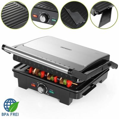 Kontaktgrill xxl 180° Klappbar Antihaftbeschichtung Cool-Touch-Griff Küche Tischgrill Sandwich