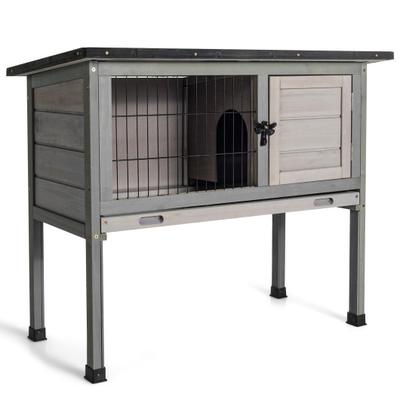 Costway Small Elevated Rabbit Hutch with Hinged As...