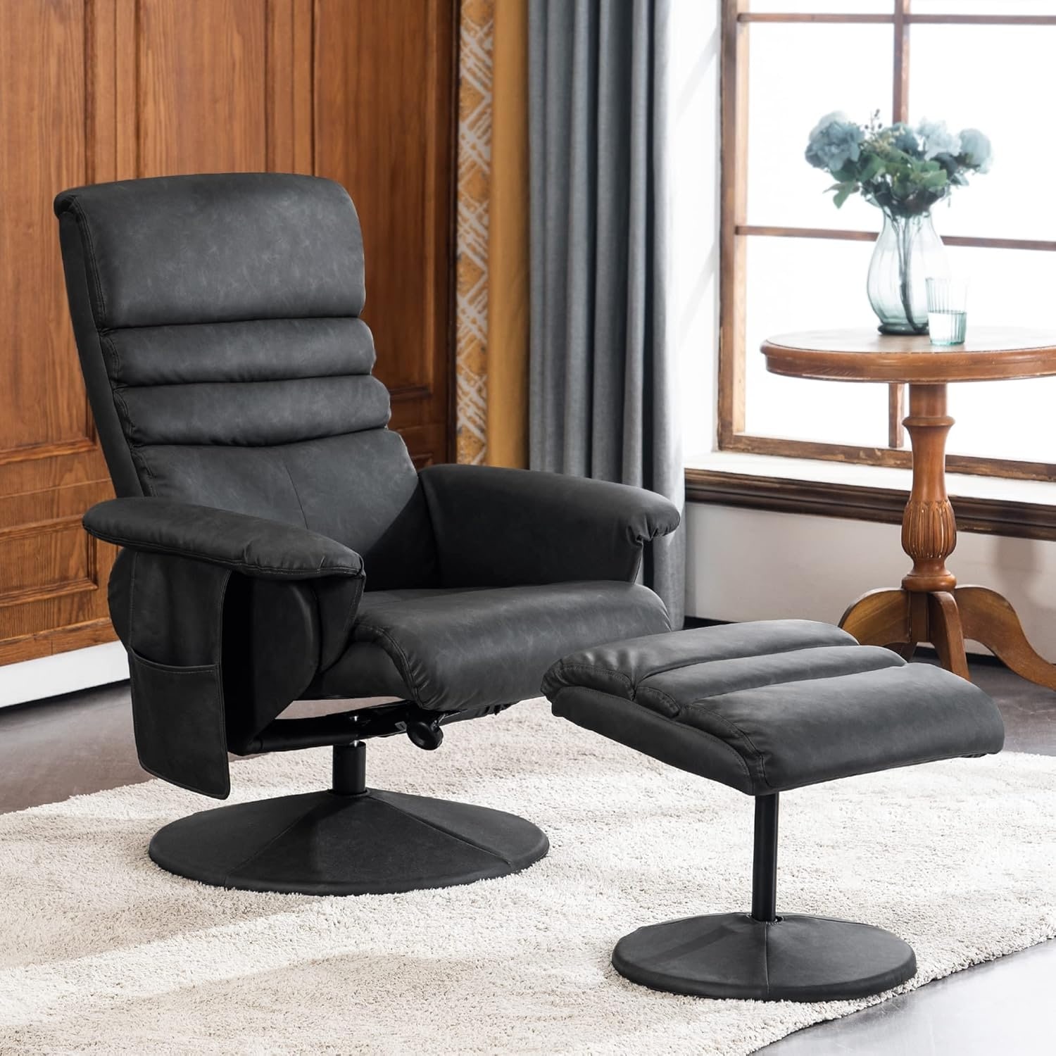 MCombo Swivel Massage Recliner Chair with Ottoman Wrapped Base 7902