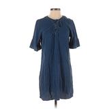 Old Navy Casual Dress - Shift: Blue Solid Dresses - Women's Size Small