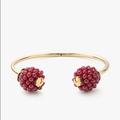 Kate Spade Jewelry | Kate Spade Very Berry Flex Cuff Nwt | Color: Gold/Red | Size: Os