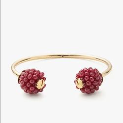 Kate Spade Jewelry | Kate Spade Very Berry Flex Cuff Nwt | Color: Gold/Red | Size: Os